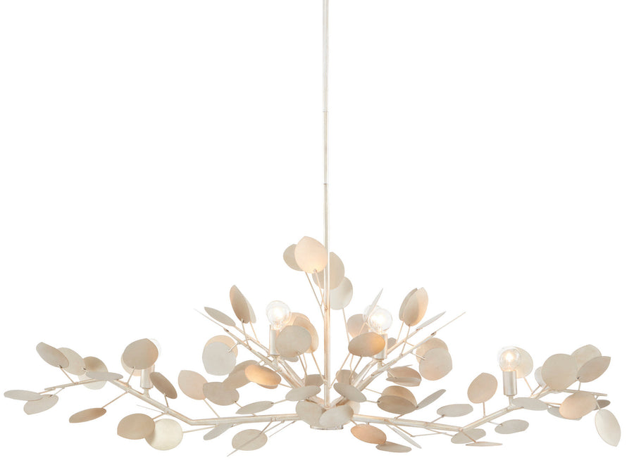 Currey and Company - Six Light Chandelier - Lunaria - Contemporary Silver Leaf- Union Lighting Luminaires Decor