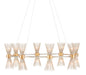 Currey and Company - 16 Light Chandelier - Novatude Collection - Contemporary Gold Leaf/Contemporary Silver Leaf- Union Lighting Luminaires Decor