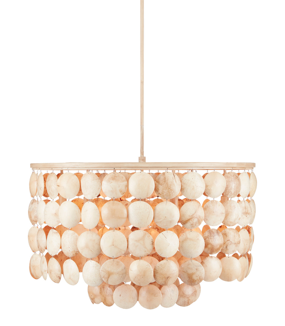 Currey and Company - Six Light Chandelier - Buko - Coco Cream/Natural- Union Lighting Luminaires Decor