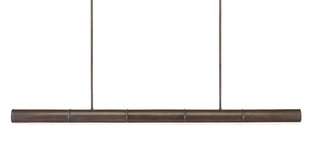 Currey and Company - Five Light Linear Chandelier - Lyon Collection - Bronze Verdigris/White- Union Lighting Luminaires Decor