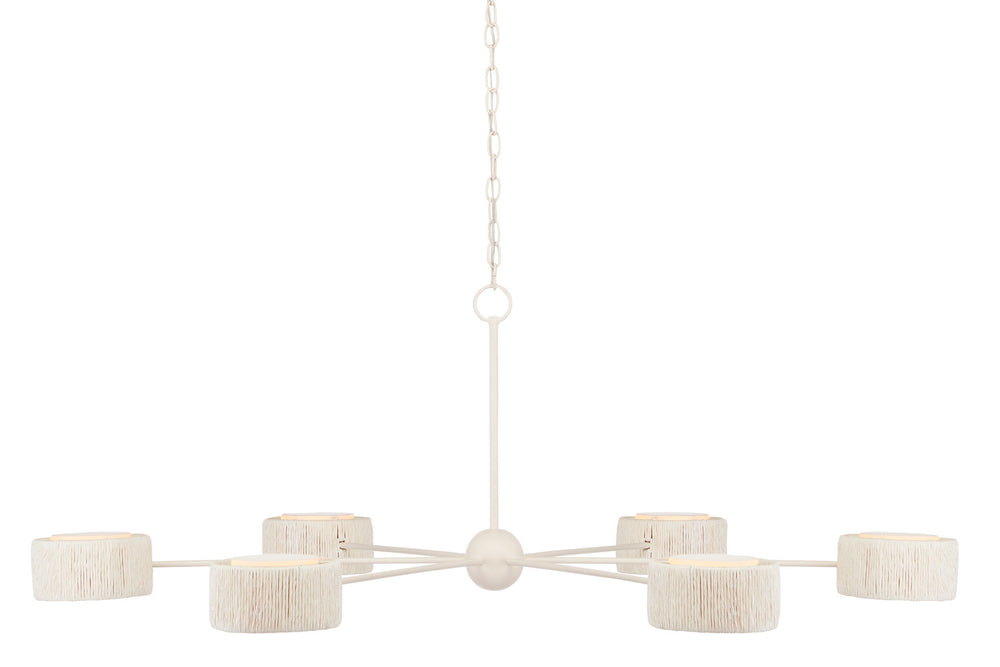 Currey and Company - Six Light Chandelier - Monreale Collection - White- Union Lighting Luminaires Decor
