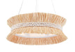 Currey and Company - Six Light Chandelier - Seychelles Collection - Sugar White/Natural Raffia- Union Lighting Luminaires Decor