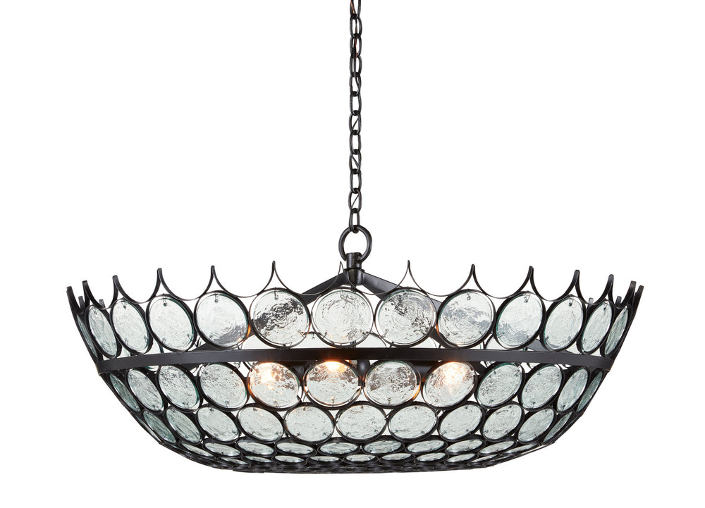 Currey and Company - Three Light Chandelier - Augustus - Clear/Bronze- Union Lighting Luminaires Decor