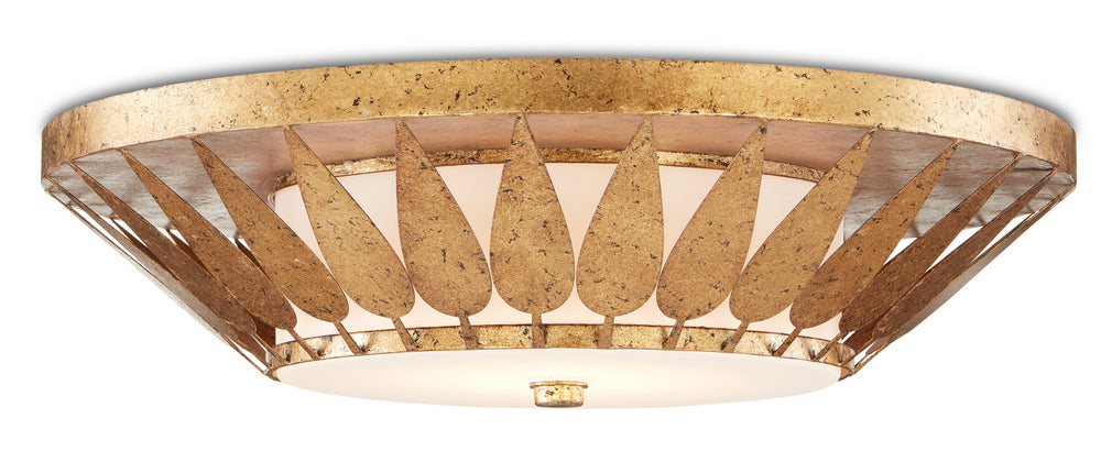 Currey and Company - LED Flush Mount - Floris - Autumn Gold/White- Union Lighting Luminaires Decor