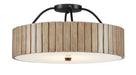 Currey and Company - One Light Semi-Flush Mount - Tetterby - Taupe/Black/White- Union Lighting Luminaires Decor