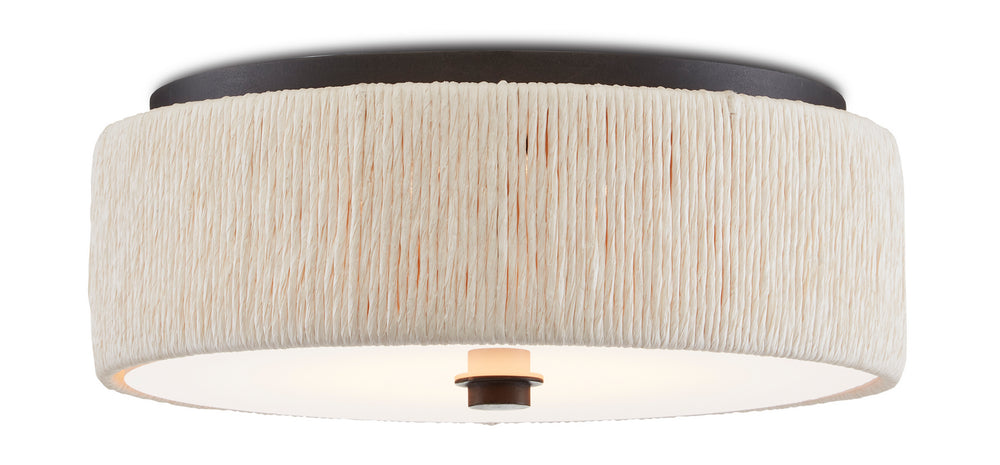 Currey and Company - One Light Flush Mount - Tyrone - Natural/Black/White- Union Lighting Luminaires Decor
