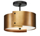 Currey and Company - One Light Semi-Flush Mount - Ritsu Collection - Antique Brass/Black- Union Lighting Luminaires Decor
