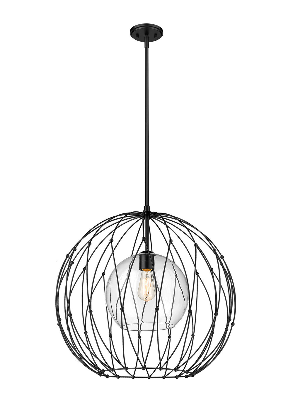 Z-Lite Canada - One Light Pendant - Elle - Matte Black- Union Lighting Luminaires Decor