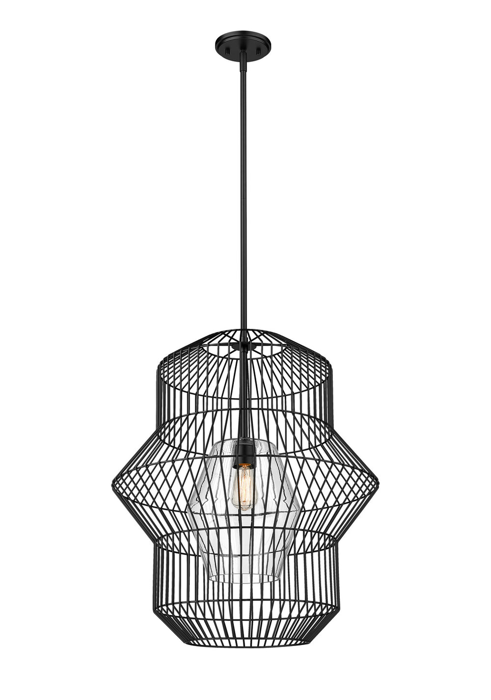 Z-Lite Canada - One Light Pendant - Orsay - Matte Black- Union Lighting Luminaires Decor