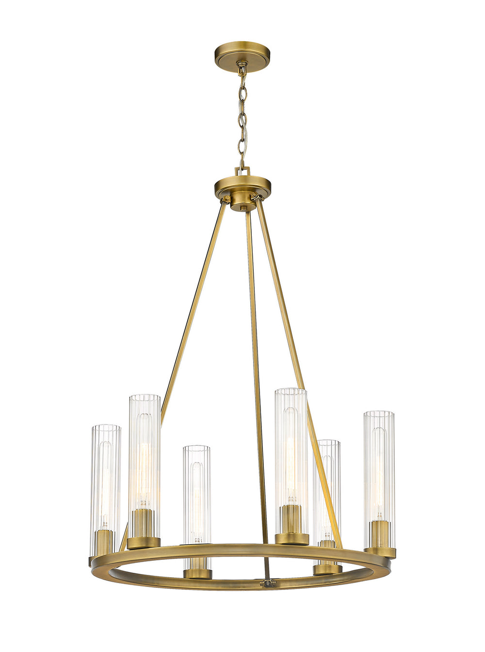 Z-Lite Canada - Six Light Chandelier - Beau - Rubbed Brass- Union Lighting Luminaires Decor