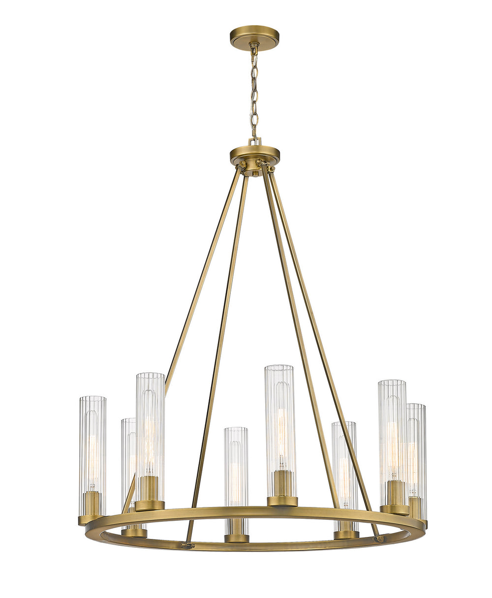 Z-Lite Canada - Eight Light Chandelier - Beau - Rubbed Brass- Union Lighting Luminaires Decor