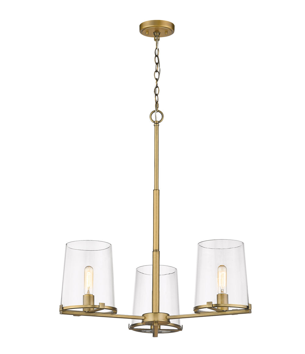 Z-Lite Canada - Three Light Chandelier - Callista - Rubbed Brass- Union Lighting Luminaires Decor