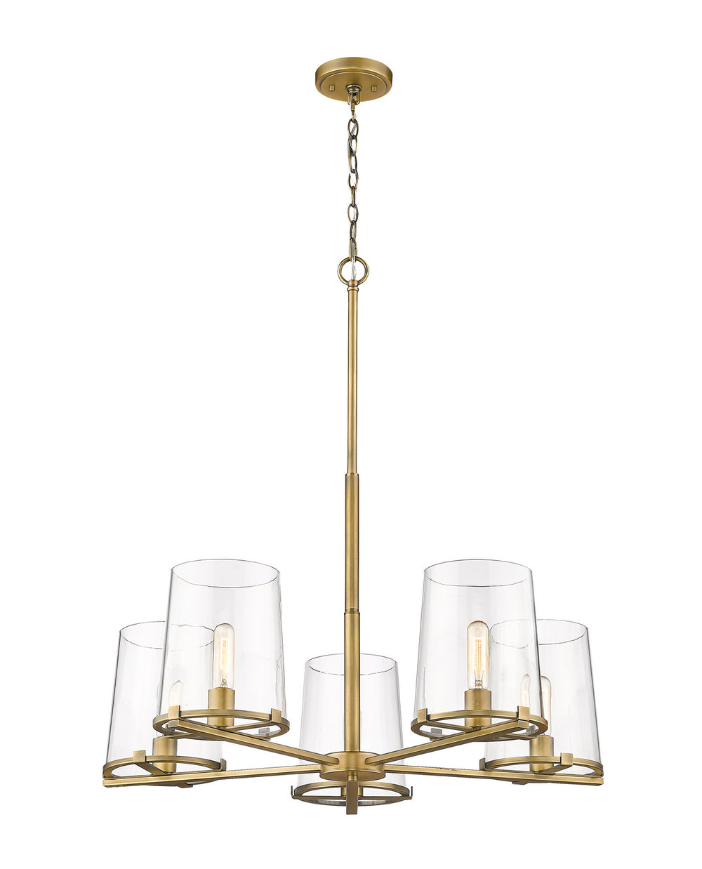 Z-Lite Canada - Five Light Chandelier - Callista - Rubbed Brass- Union Lighting Luminaires Decor