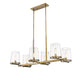 Z-Lite Canada - Six Light Linear Chandelier - Callista - Rubbed Brass- Union Lighting Luminaires Decor