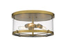 Z-Lite Canada - Three Light Flush Mount - Callista - Rubbed Brass- Union Lighting Luminaires Decor