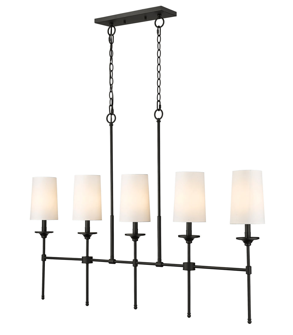Z-Lite Canada - Five Light Linear Chandelier - Emily - Matte Black- Union Lighting Luminaires Decor