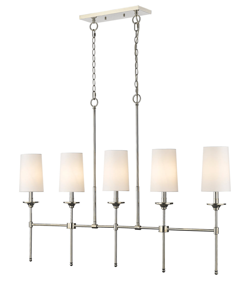 Z-Lite Canada - Five Light Linear Chandelier - Emily - Polished Nickel- Union Lighting Luminaires Decor