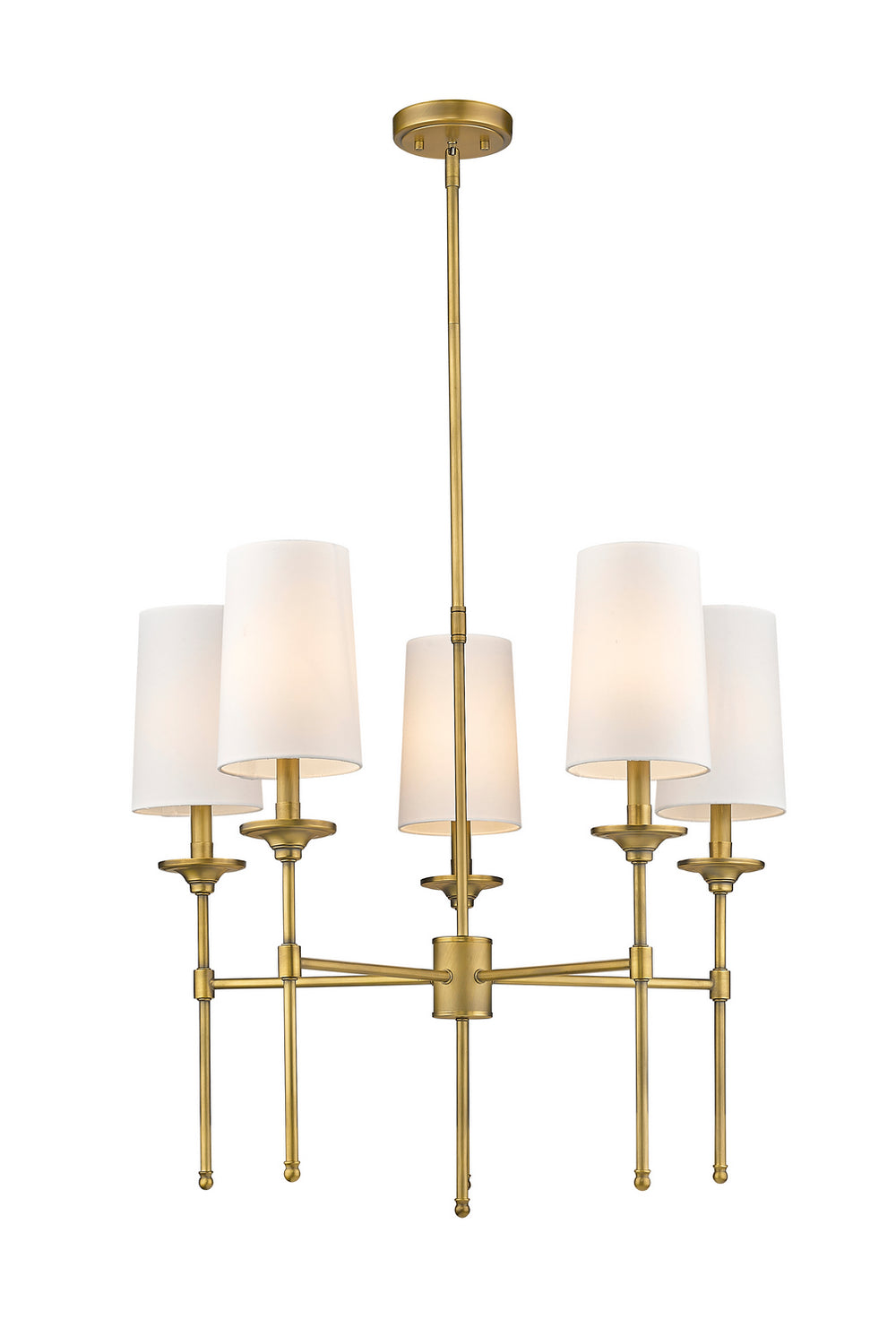 Z-Lite Canada - Five Light Chandelier - Emily - Rubbed Brass- Union Lighting Luminaires Decor