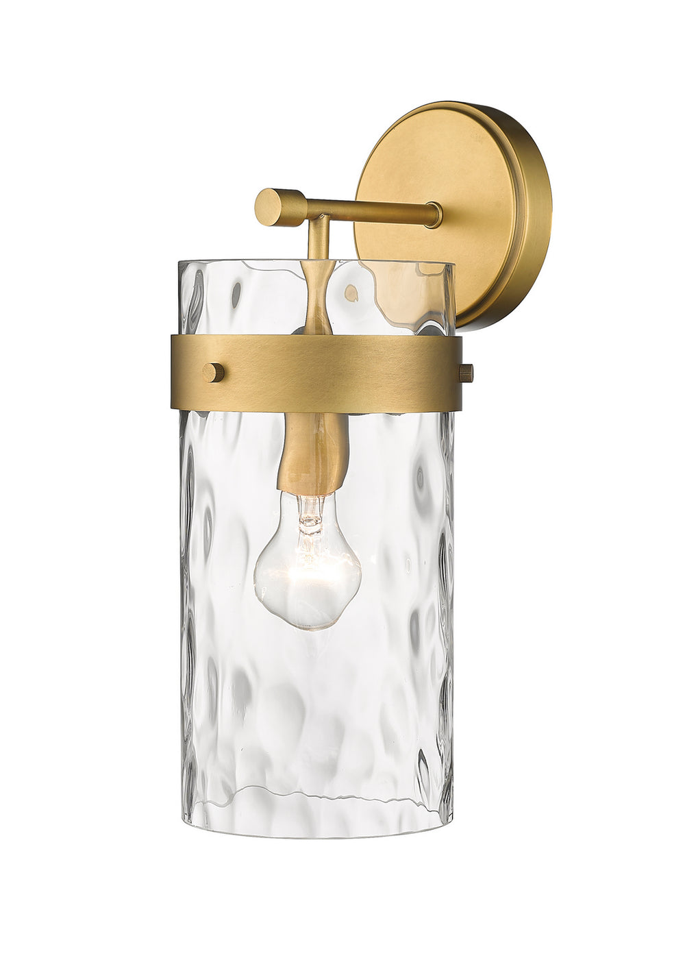 Z-Lite Canada - One Light Wall Sconce - Fontaine - Rubbed Brass- Union Lighting Luminaires Decor