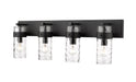 Z-Lite Canada - Four Light Vanity - Fontaine - Matte Black- Union Lighting Luminaires Decor