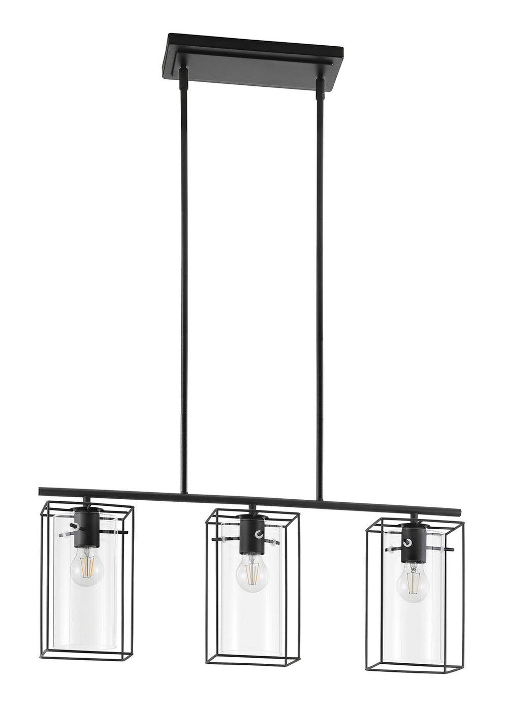 Eglo Canada - Three Light Pendant - Loncino 1 - Structured Black- Union Lighting Luminaires Decor