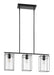Eglo Canada - Three Light Pendant - Loncino 1 - Structured Black- Union Lighting Luminaires Decor