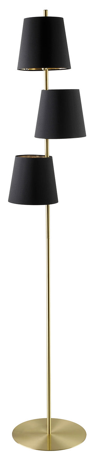 Eglo Canada - Three Light Floor Lamp - Almeida 2 - Brushed Brass- Union Lighting Luminaires Decor