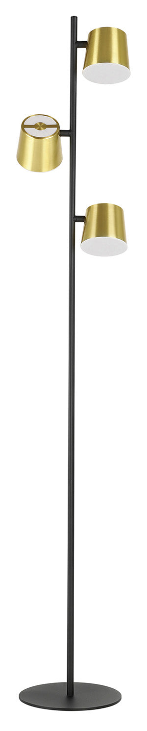 Eglo Canada - LED Floor Lamp - Altmira - Structured Black & Brass- Union Lighting Luminaires Decor