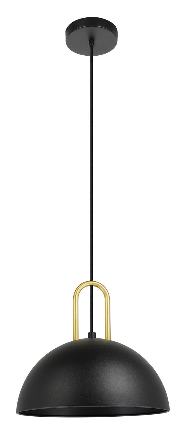 Eglo Canada - One Light Pendant - Calmanera - Structured Black W/ Brushed Brass- Union Lighting Luminaires Decor