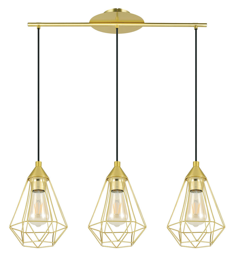 Eglo Canada - Three Light Linear Pendant - Tarbes - Brushed Brass- Union Lighting Luminaires Decor