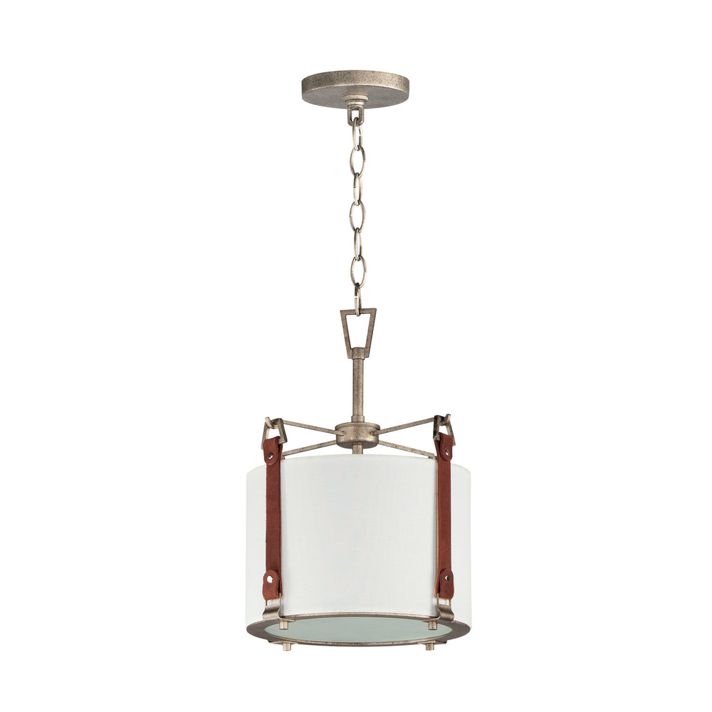 Maxim - One Light Pendant - Sausalito - Weathered Zinc / Brown Suede- Union Lighting Luminaires Decor
