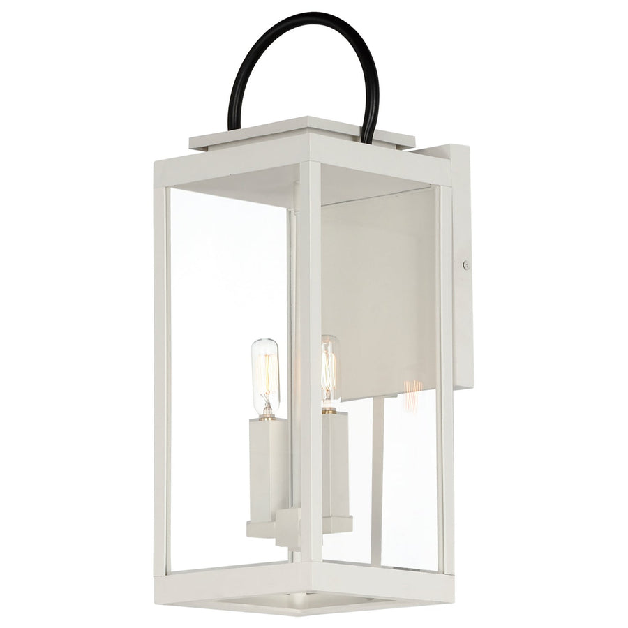 Maxim - Two Light Outdoor Wall Sconce - Nassau Vivex - White / Black- Union Lighting Luminaires Decor