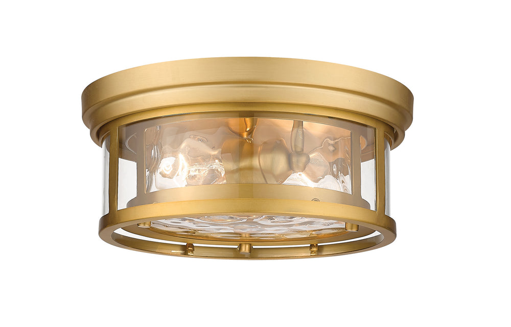 Z-Lite Canada - Two Light Flush Mount - Clarion - Olde Brass- Union Lighting Luminaires Decor