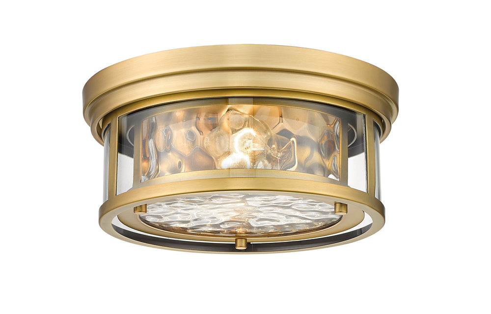 Z-Lite Canada - Two Light Flush Mount - Clarion - Rubbed Brass- Union Lighting Luminaires Decor