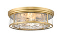 Z-Lite Canada - Four Light Flush Mount - Clarion - Rubbed Brass- Union Lighting Luminaires Decor