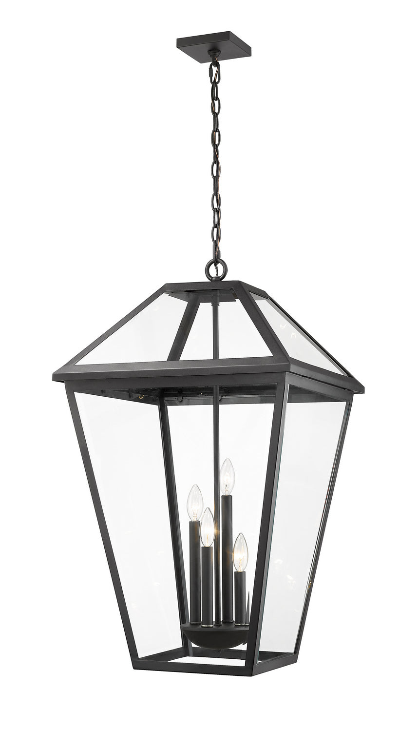 Z-Lite Canada - Four Light Outdoor Chain Mount Ceiling Fixture - Talbot - Black- Union Lighting Luminaires Decor