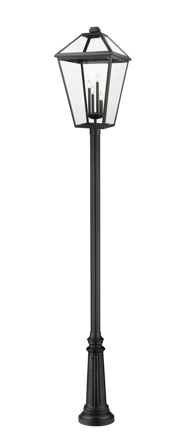 Z-Lite Canada - Four Light Outdoor Post Mounted Fixture - Talbot - Black- Union Lighting Luminaires Decor