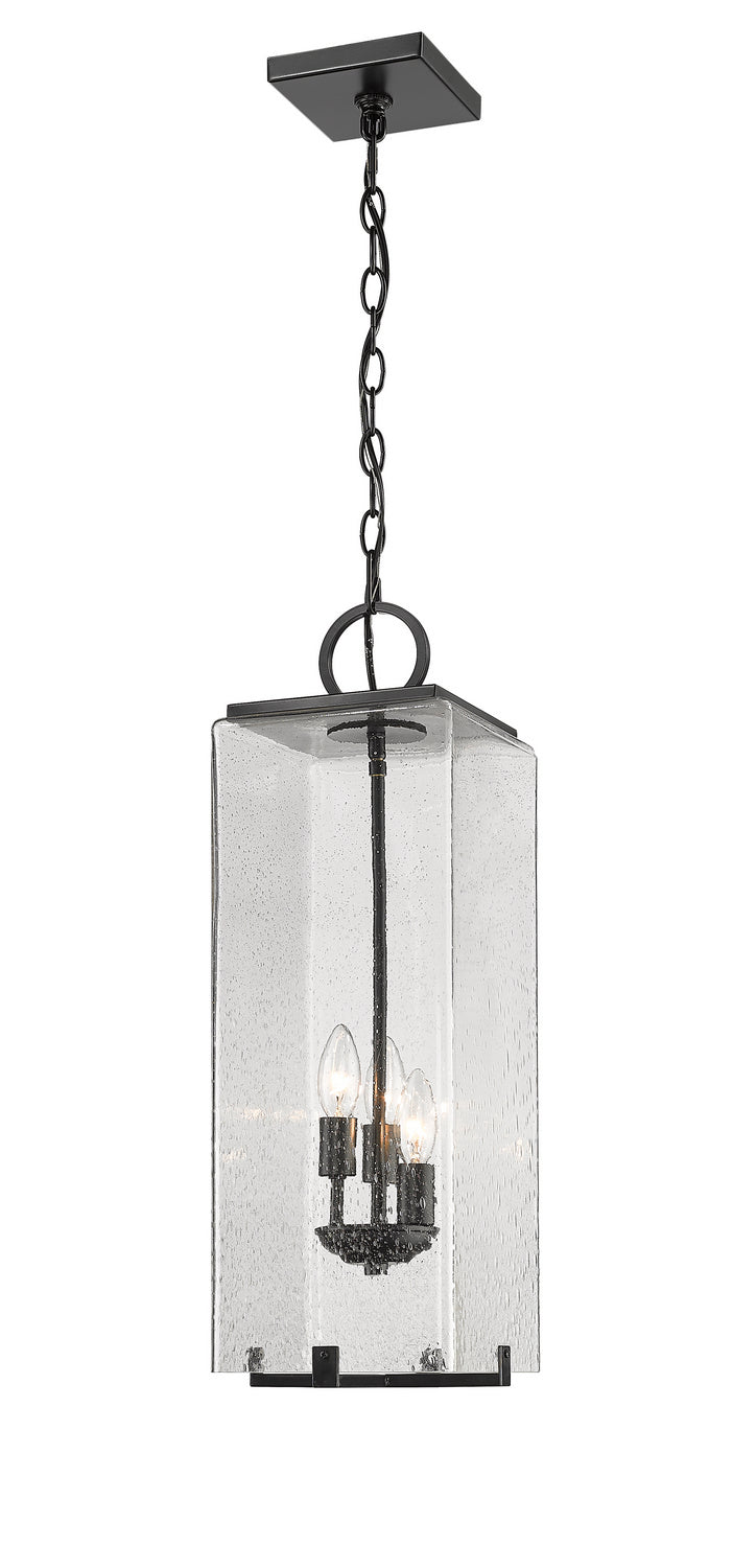 Z-Lite Canada - Three Light Outdoor Chain Mount Ceiling Fixture - Sana - Black- Union Lighting Luminaires Decor