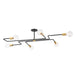 Mitzi Canada - Six Light Semi Flush Mount - Jena - Aged Brass/Textured Black Combo- Union Lighting Luminaires Decor