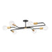 Mitzi Canada - Six Light Semi Flush Mount - Jena - Aged Brass/Textured Black Combo- Union Lighting Luminaires Decor
