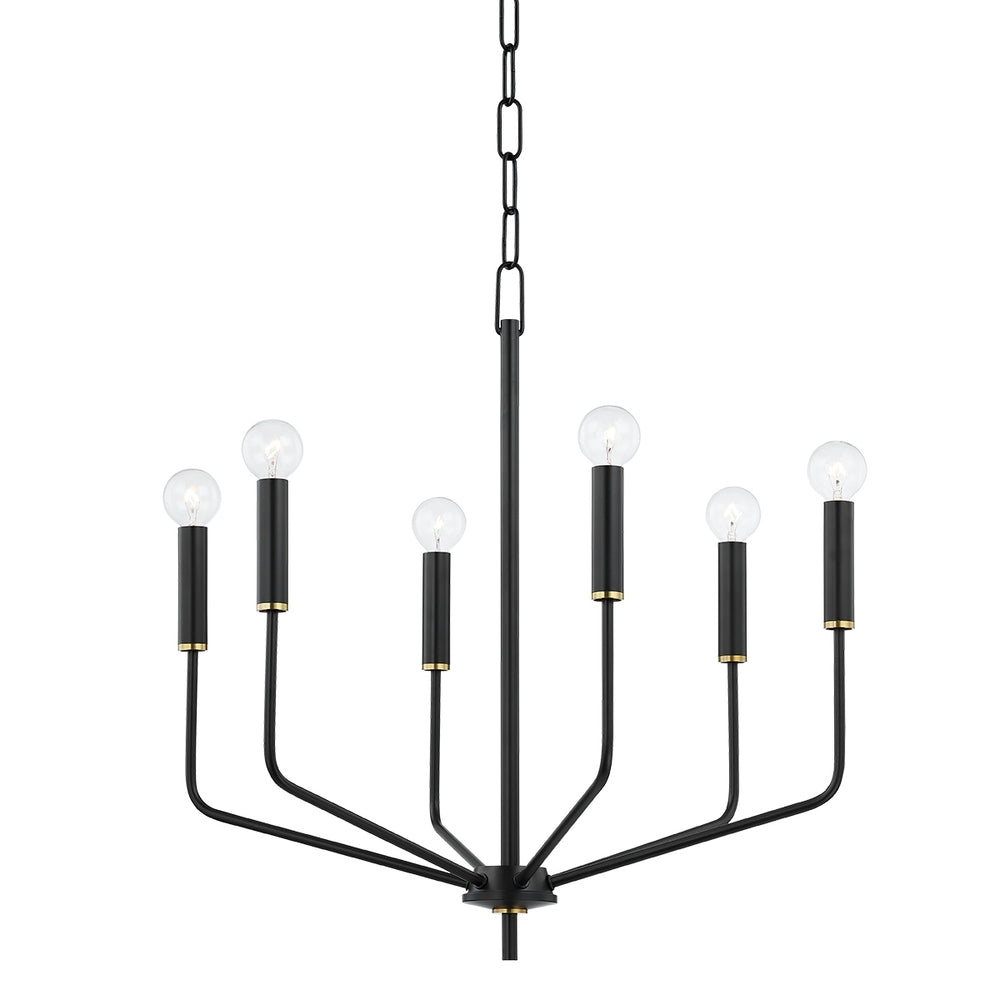 Mitzi Canada - Six Light Chandelier - Bailey - Aged Brass- Union Lighting Luminaires Decor