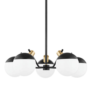Mitzi - LED Chandelier - Miranda - Aged Brass/Soft Black- Union Lighting Luminaires Decor