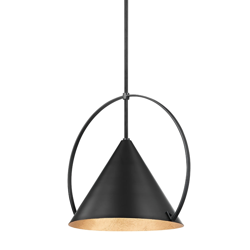 Troy Lighting Canada - One Light Pendant - Mari - Gold Leaf/Soft Black Combo- Union Lighting Luminaires Decor