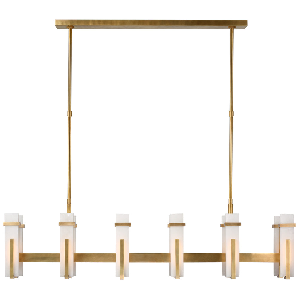 Visual Comfort Signature Canada - LED Linear Chandelier - Malik - Hand-Rubbed Antique Brass- Union Lighting Luminaires Decor