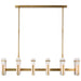 Visual Comfort Signature Canada - LED Linear Chandelier - Malik - Hand-Rubbed Antique Brass- Union Lighting Luminaires Decor