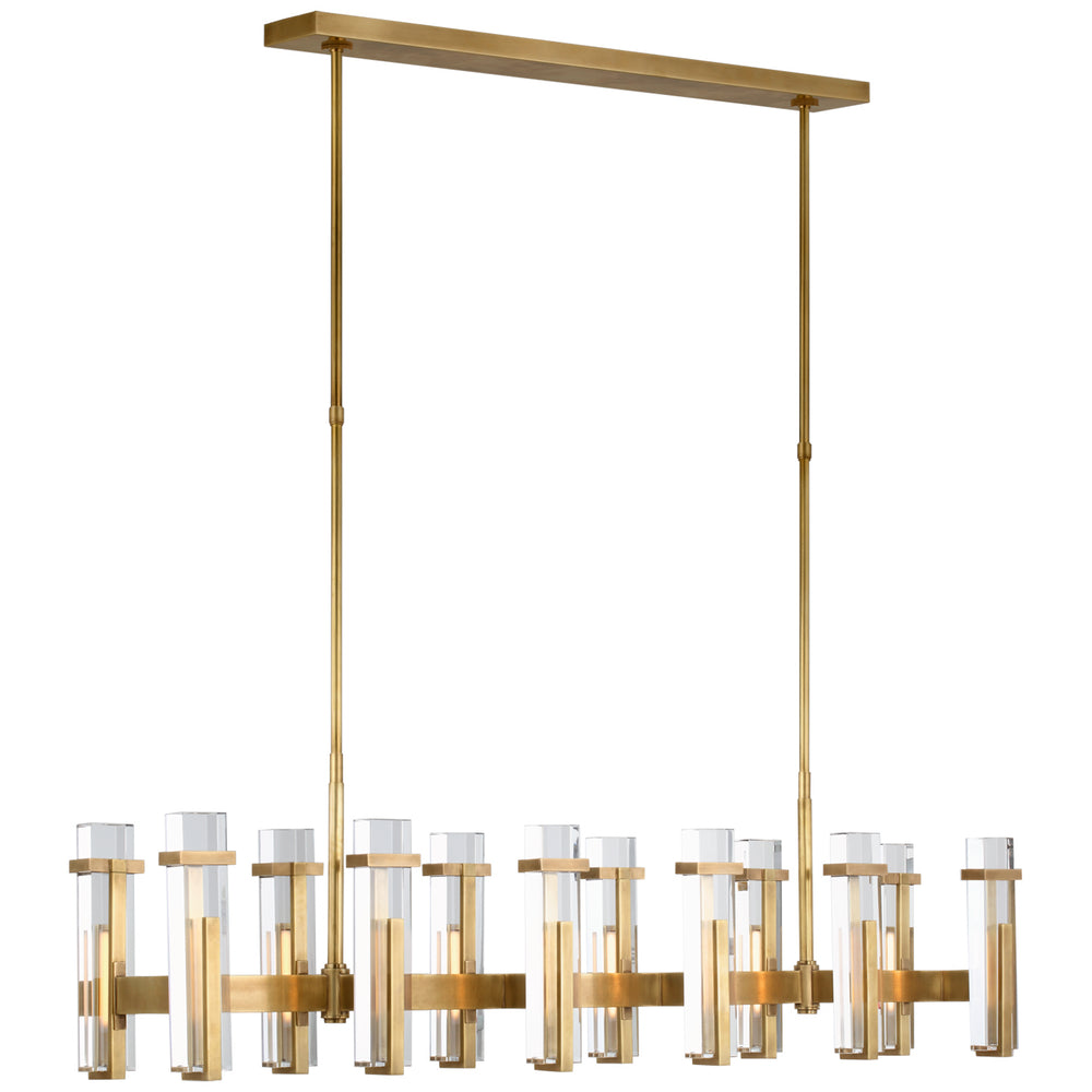 Visual Comfort Signature Canada - LED Linear Chandelier - Malik - Hand-Rubbed Antique Brass- Union Lighting Luminaires Decor