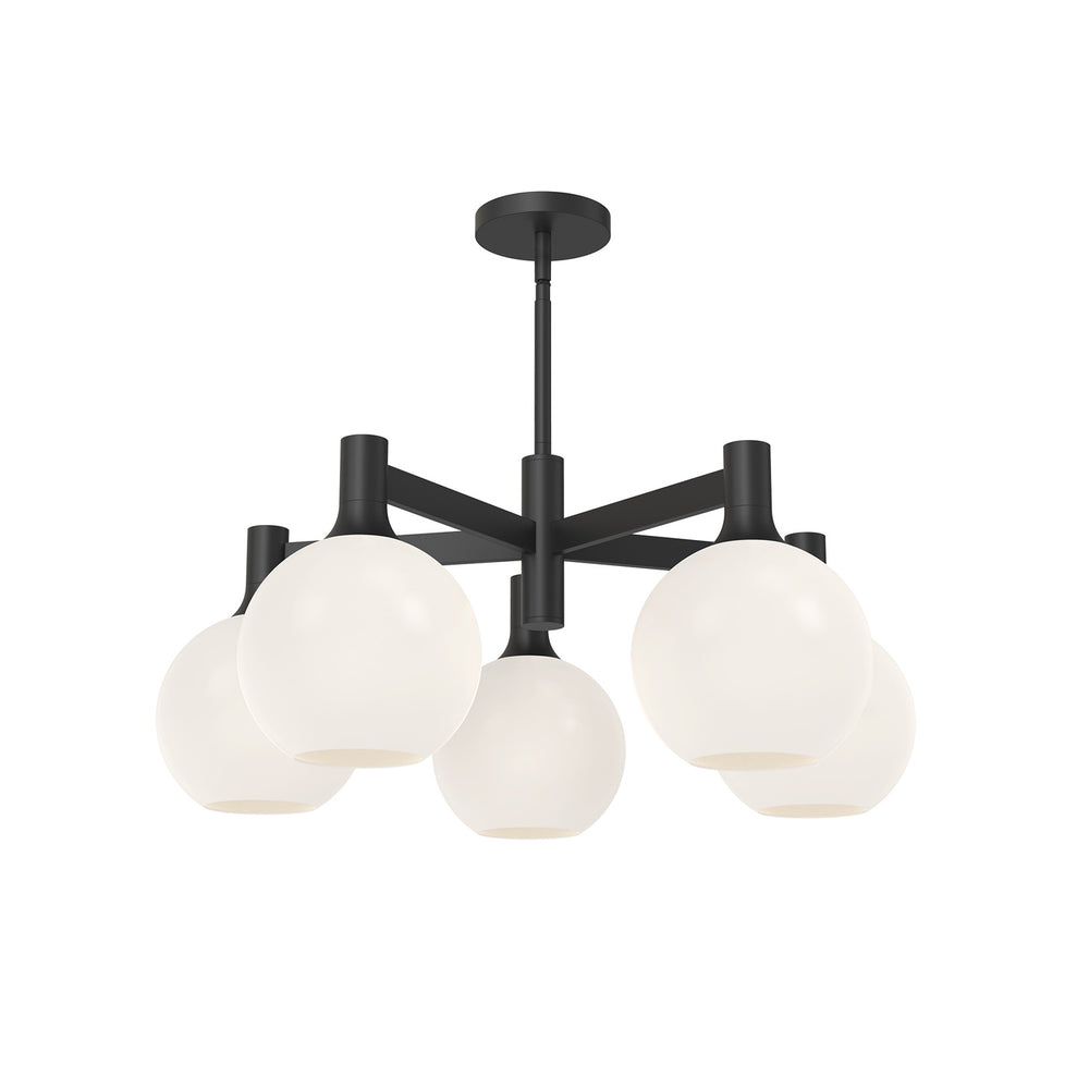 Alora Canada - Five Light Chandelier - Castilla - Matte Black/Opal Matte Glass- Union Lighting Luminaires Decor