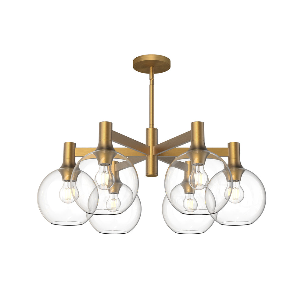 Alora Canada - Six Light Chandelier - Castilla - Aged Gold/Clear Glass- Union Lighting Luminaires Decor
