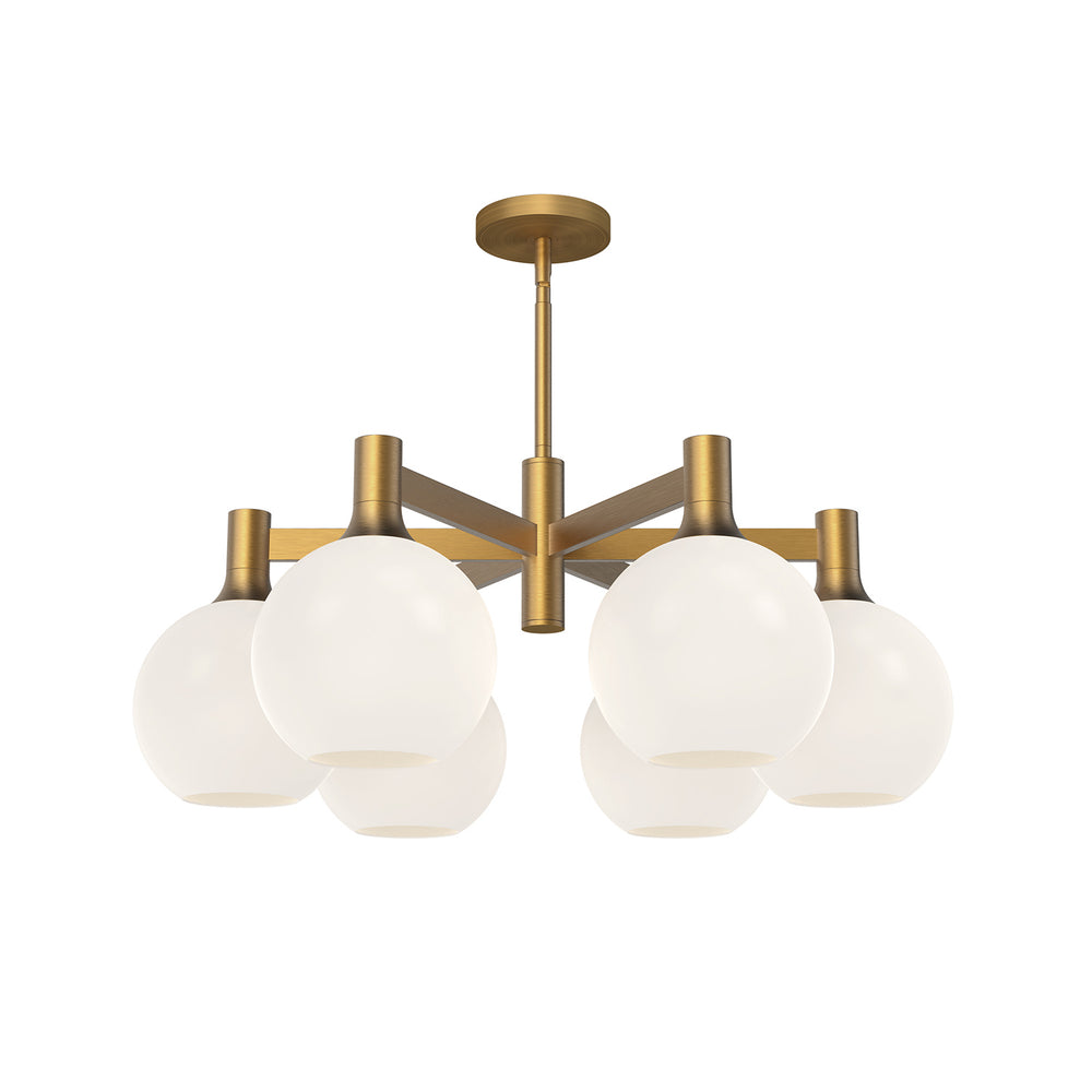 Alora Canada - Six Light Chandelier - Castilla - Aged Gold/Opal Matte Glass- Union Lighting Luminaires Decor