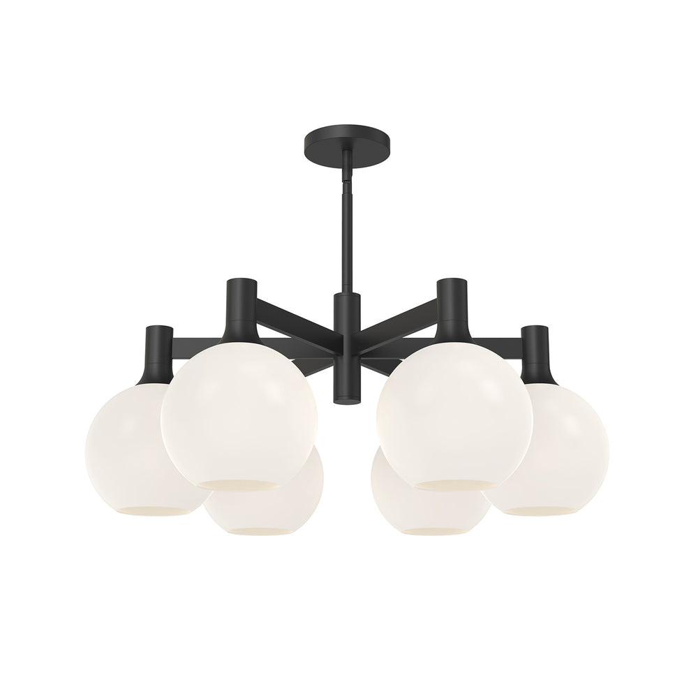 Alora Canada - Six Light Chandelier - Castilla - Matte Black/Opal Matte Glass- Union Lighting Luminaires Decor